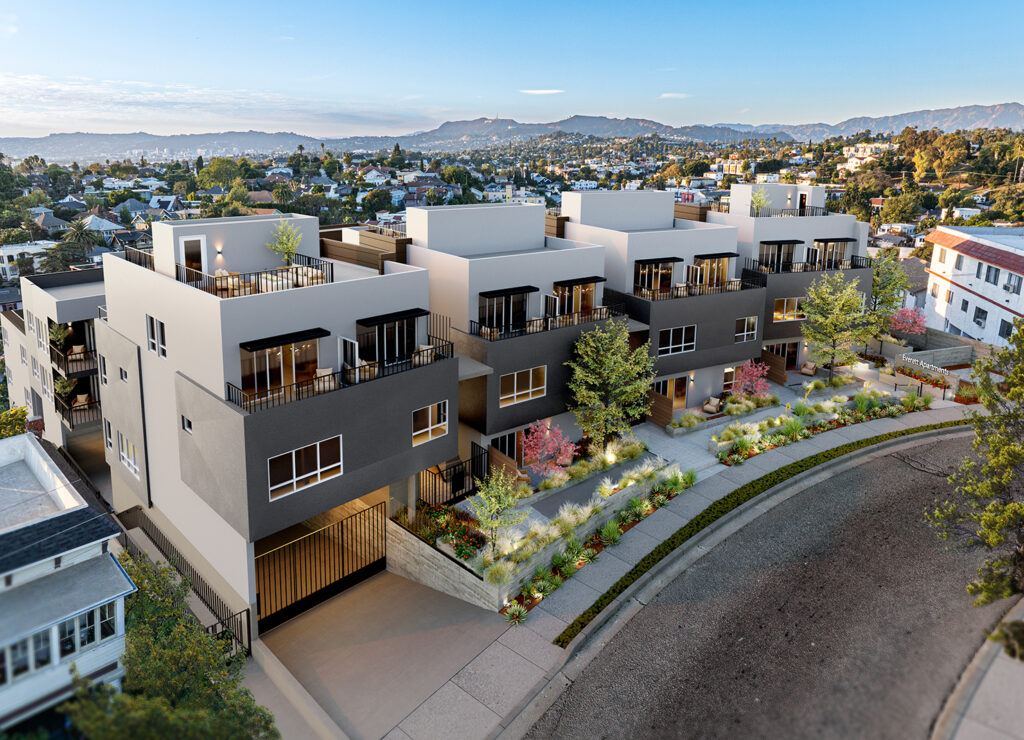 view of the front of the apartment complex